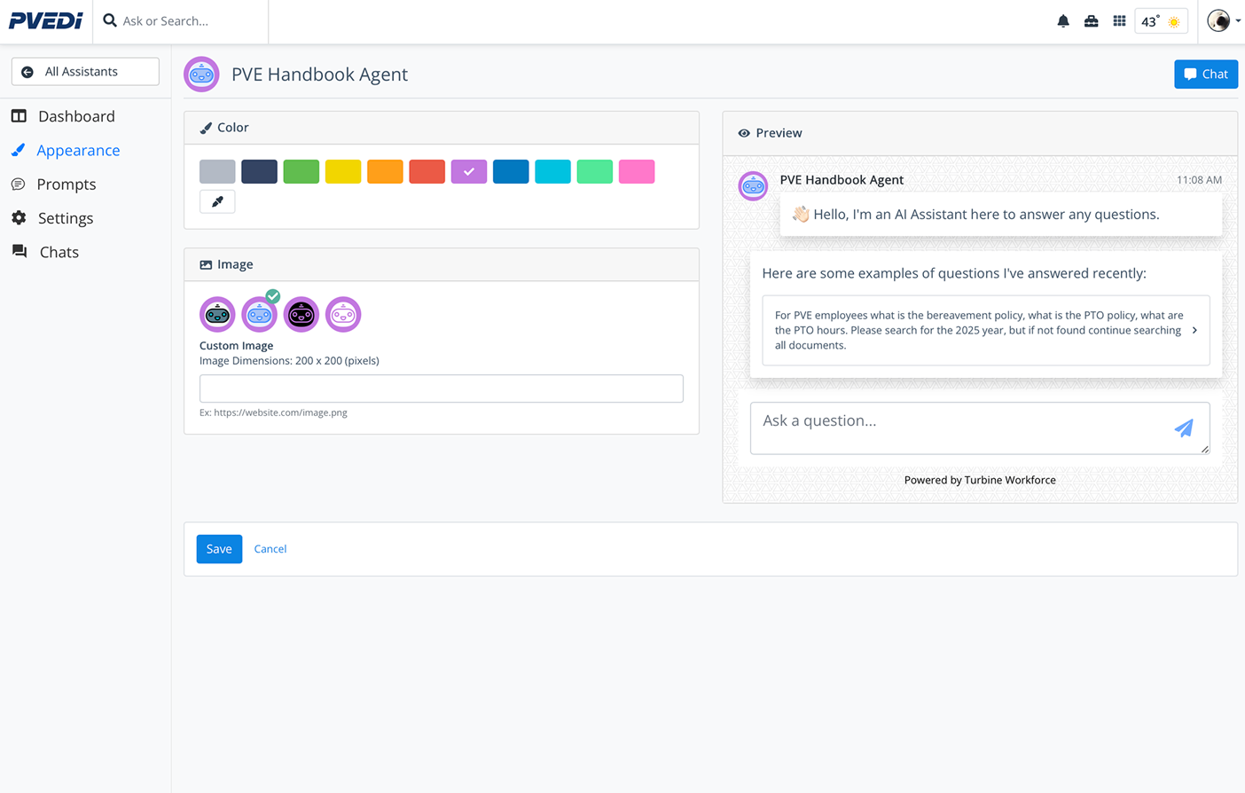 AI handbook assistant answering procedure questions